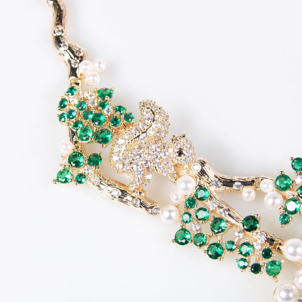 Elegant Short Lockbone Necklace And Earring Set For Women Exaggerated Fashion High End Accessories Dinner Party Jewelry