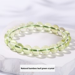 Natural Bamboo Leaf Green Crystal Bracelet