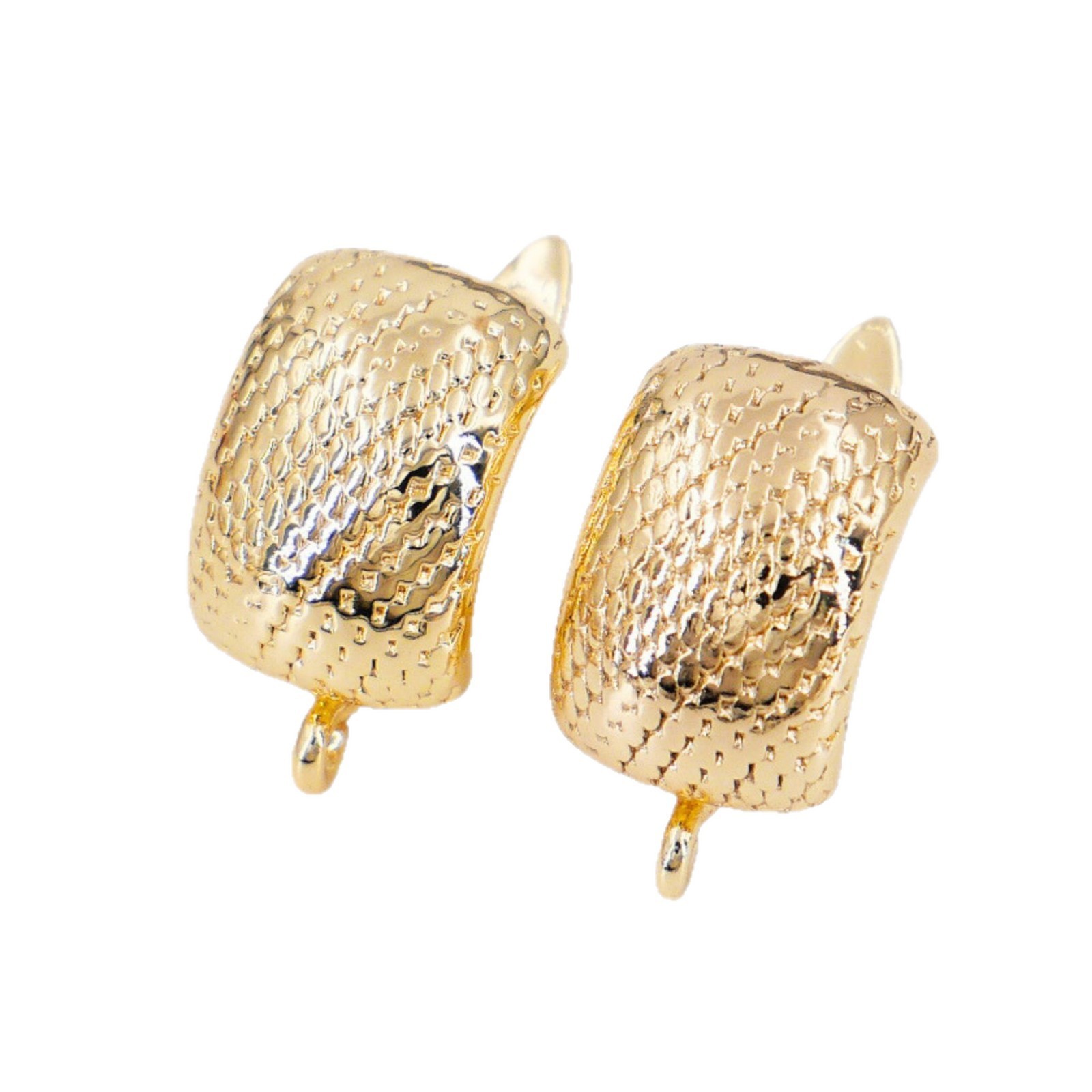 Color-Retaining Copper Plated 18K Gold Fish Scale Hoop Earrings With Pendant Round DIY Earrings Jewelry Accessories
