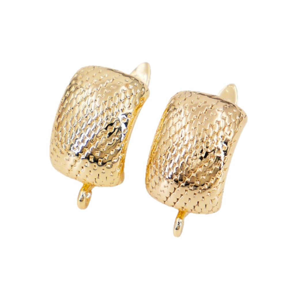 Color-Retaining Copper Plated 18K Gold Fish Scale Hoop Earrings With Pendant Round DIY Earrings Jewelry Accessories