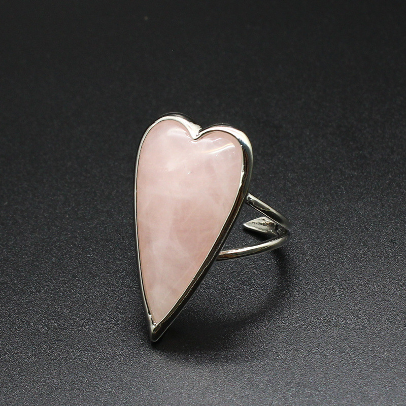 Retro Heart Shaped Purple Quartz Tiger Eye Stone Ring  Luxury Light Luxury DIY Accessories Sales Jewelry