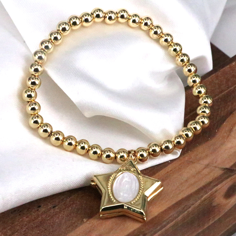 Copper 18K Gold Plated Vintage Style Simple Style Cross Heart Shape Plating Bracelets