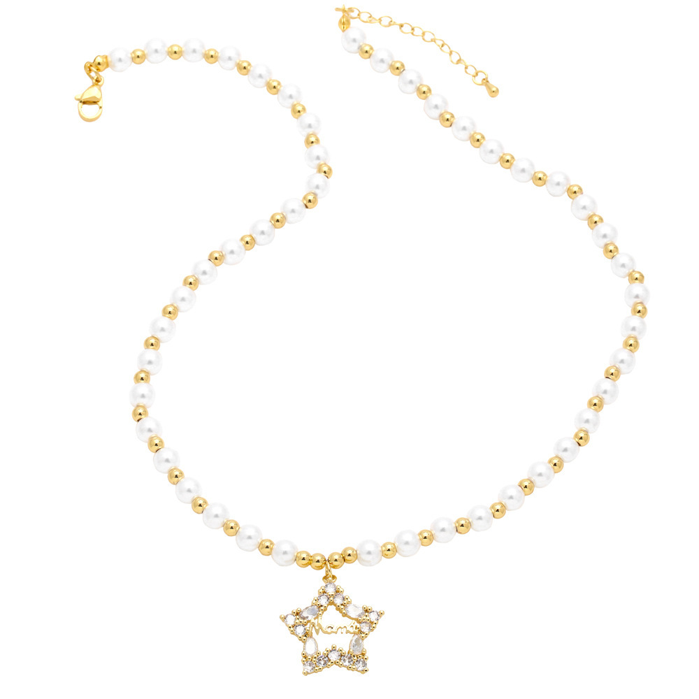 Copper Simple Style Classic Style Star Heart Shape Inlay Zircon Pendant Necklace