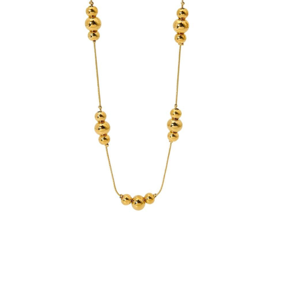 Stainless Steel Geometric Ball Necklace Women's Ins Style Fashion Jewelry Non-fading Electroplated Chain Accessory