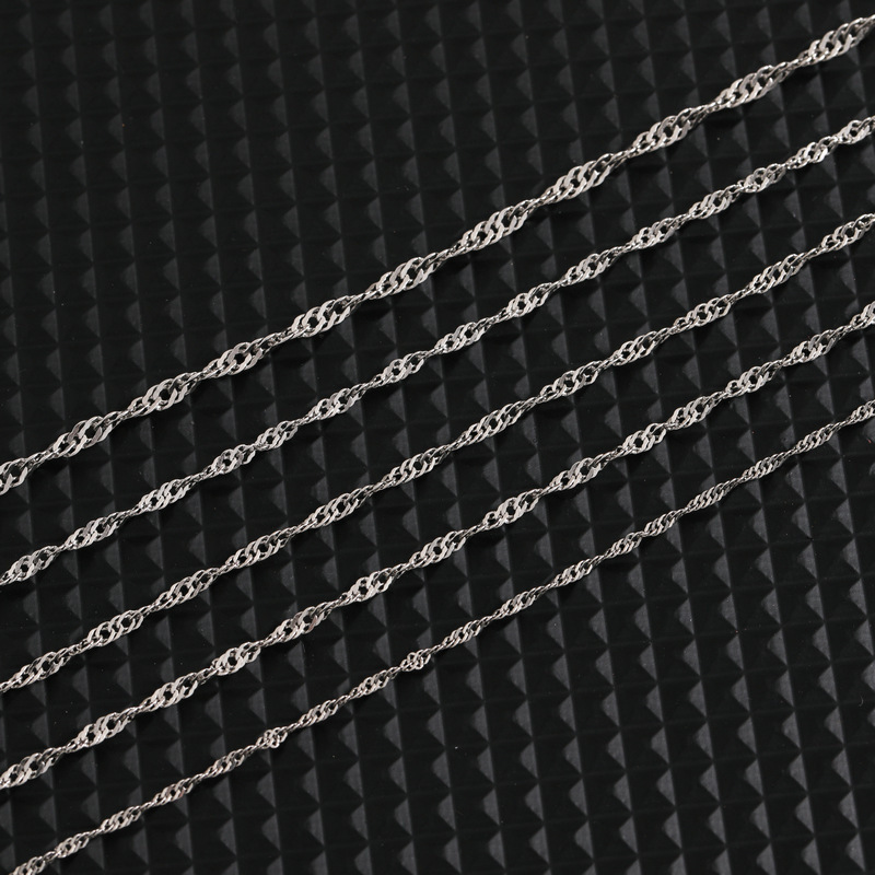Stainless Steel Water Wave Chain Necklace Versatile DIY Jewelry Chain Unisex Fashion Simple Titanium Steel Clavicle Chain