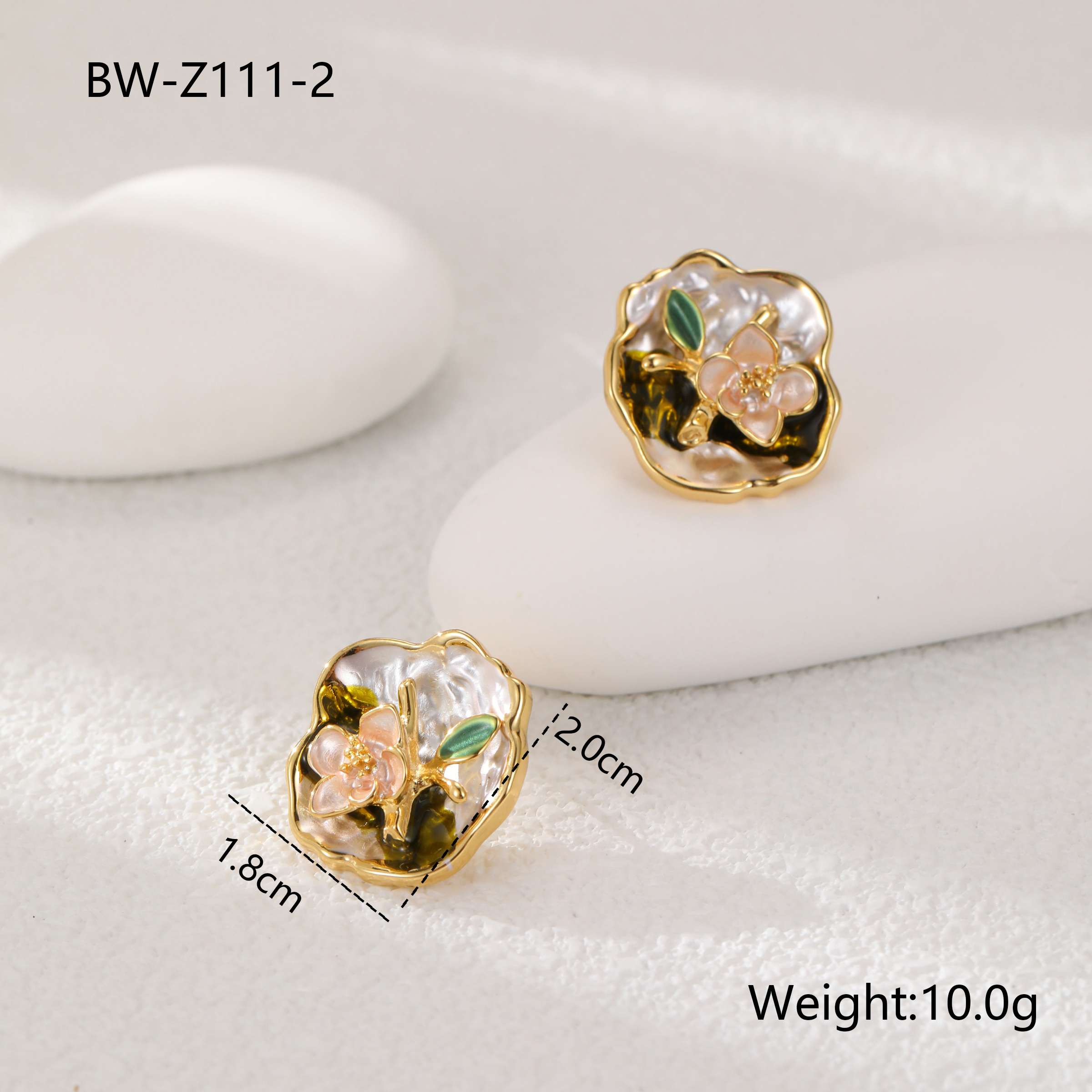 Elegant Natural Pearl Stud Earrings 18K Gold Plated Copper Vintage French Oil Painting Style Fashionable Luxury Jewelry Accessories