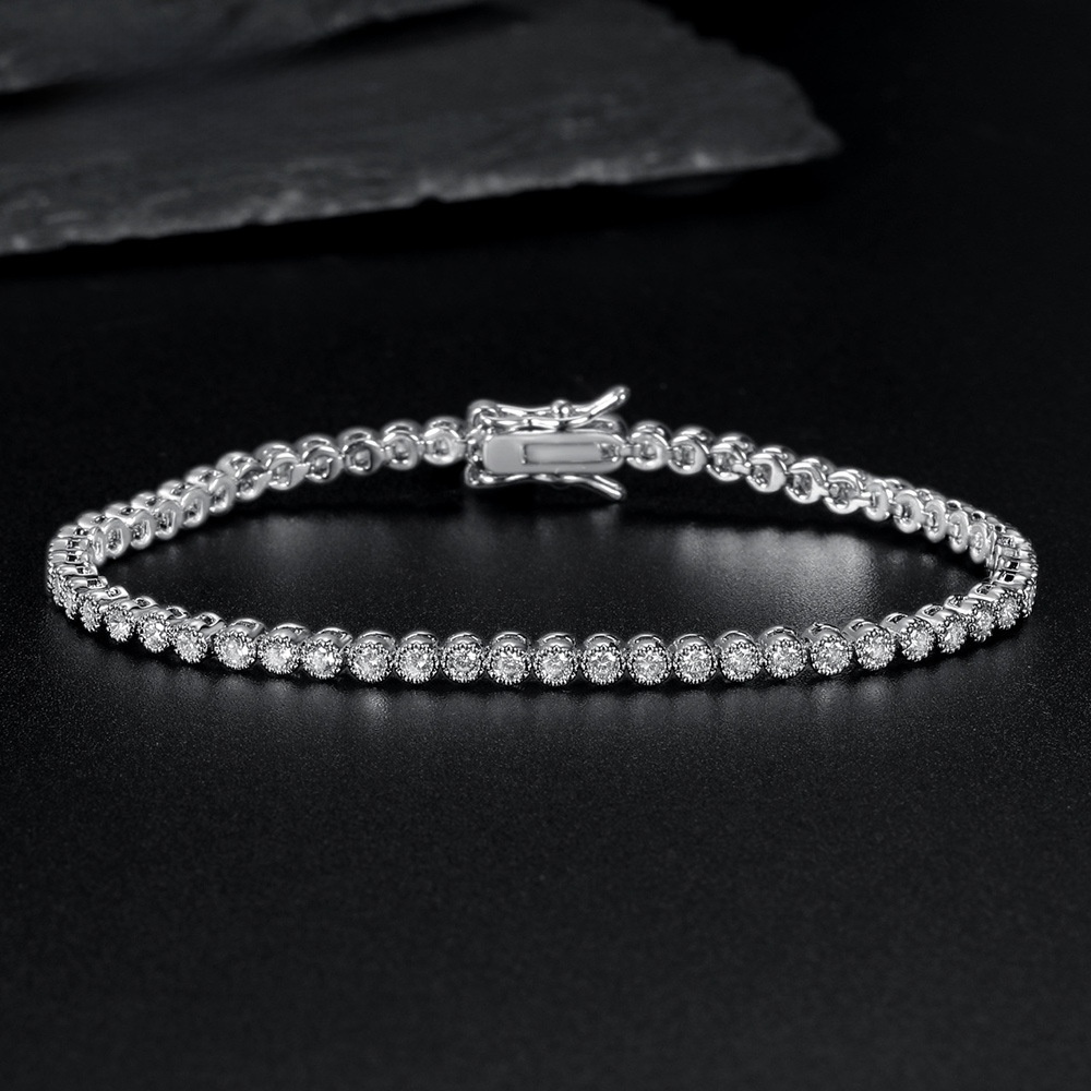 Fashion Tennis Bracelet Copper Inlaid Zircon Unisex Elegant Design Trendy Factory Direct Jewelry Accessories Simple Style