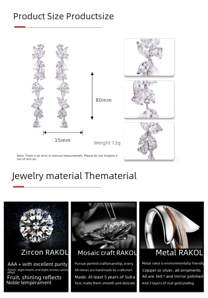 Elegant Long Tassel Earrings For Women With 3A Zirconia Embedded Fashionable Wedding Jewelry Accessories Geometric Pattern Copper Material