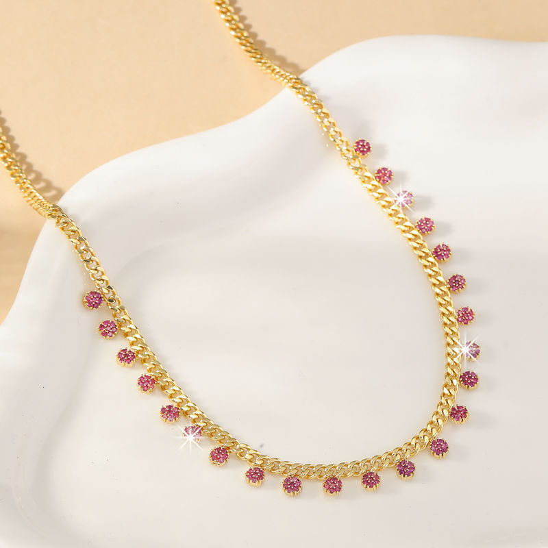 Elegant Minimalist Women's Necklace Versatile Choker Chain Sparkling Geometric Design Rhinestone And Copper Luxury Sweater Chain