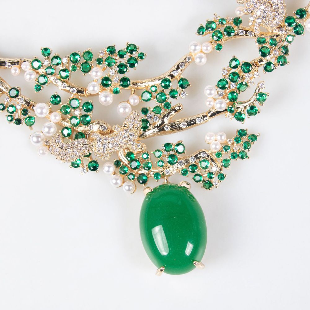 Elegant Short Lockbone Necklace And Earring Set For Women Exaggerated Fashion High End Accessories Dinner Party Jewelry