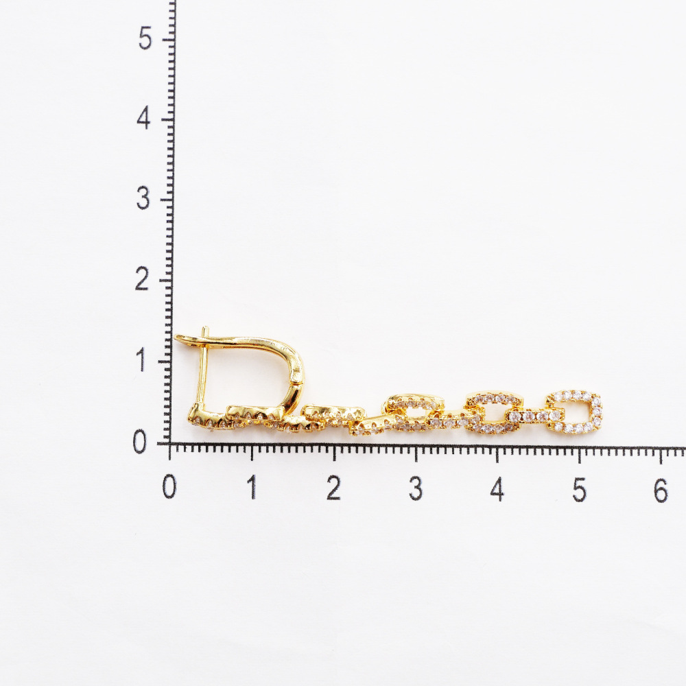 Designer Copper Earrings Micro Inlaid Zircon 18K Gold Plated U-Shaped Clip Earrings Women's Jewelry Accessories