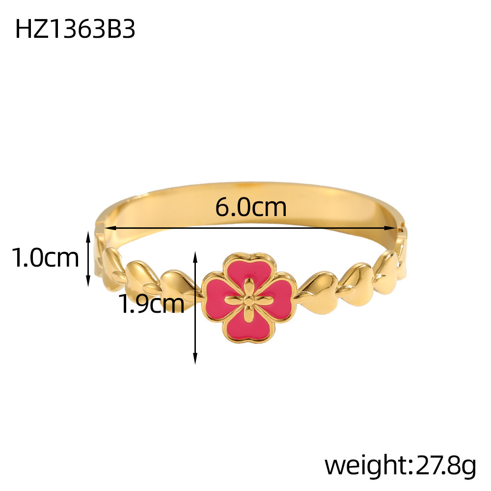Elegant Stainless Steel Flower Bracelet Creative Design Mermaid Petal Fashion OL Circle And Dots Plated Hand Jewelry