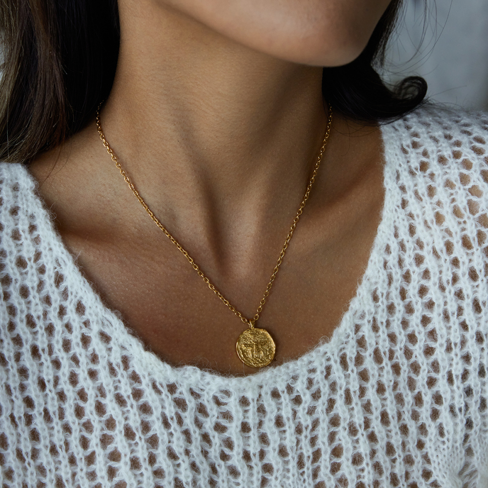 304 Stainless Steel Bee PVD Coated Stone-Free 18K Real Gold Plated Necklace