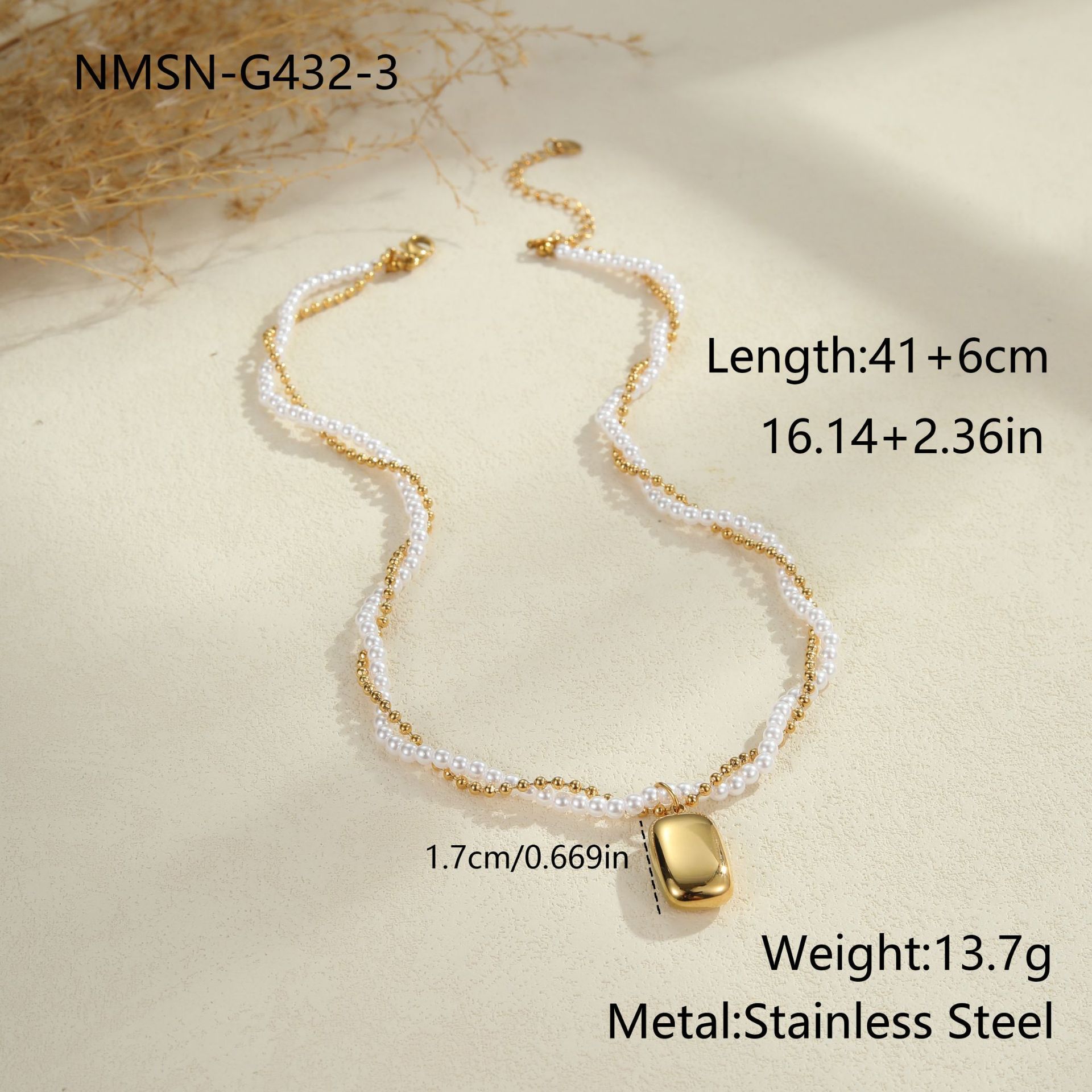 Fashionable Versatile Heart Shaped Necklace With Small Beads Luxury Feelings Jewelry Accessories For Women Geometric Pattern Stainless Steel