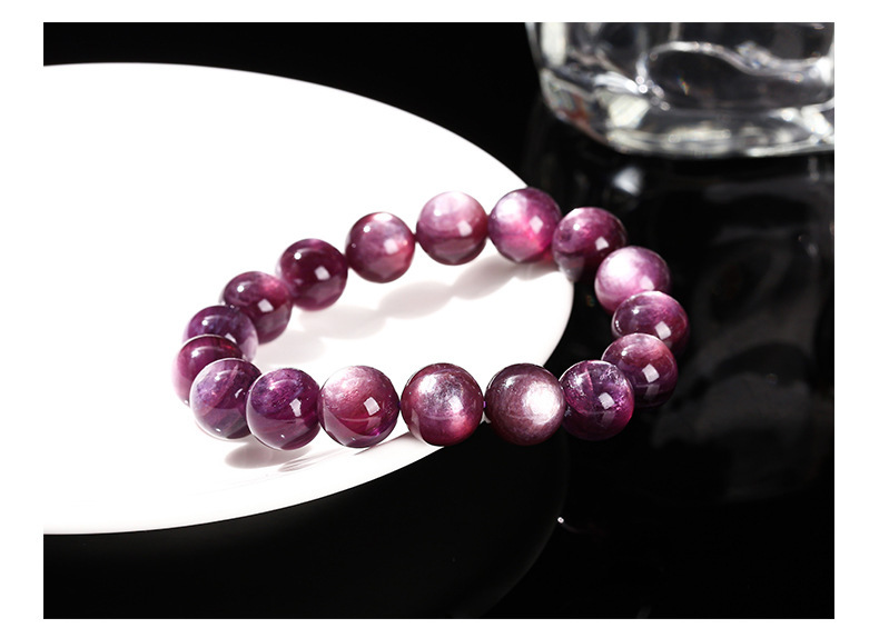JD Jewelry 7A Natural Amethyst Geometric Pattern Crystal Bracelet Cat's Eye Crystal Purple Grape Fashion Women's Gift Bracelet Simple Style