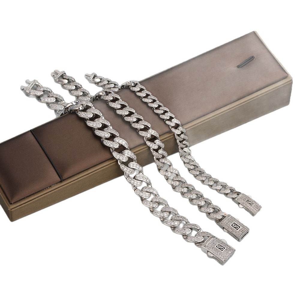 Cuba Titanium Steel Necklace For Men And Women Simple Fashion Couple Lockbone Chain Personality Hip Hop Bracelet Accessories