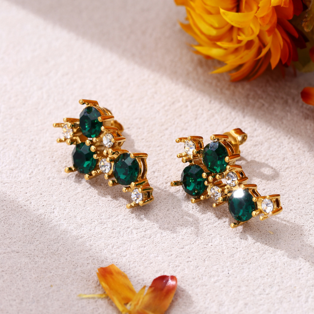 Fashionable Red Cherry Titanium Steel Earrings Women's Exquisite Design Luxury Light Earring Jewelry Accessories