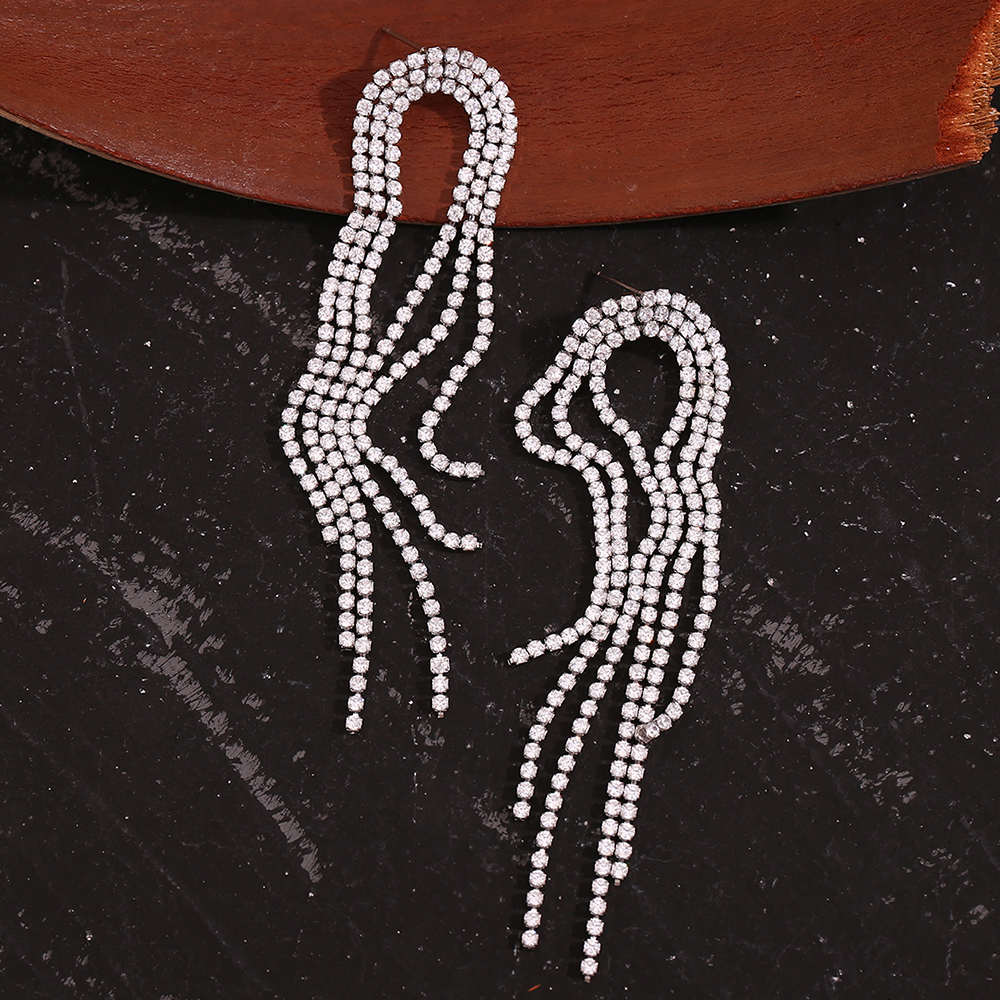 PVD Coated Real Gold Plated Tassel 304 Stainless Steel Classic Style Waterproof Non Tarnish Dangling Earrings