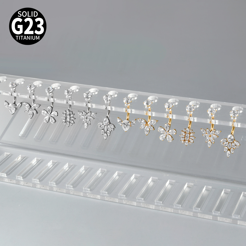 Titanium Metal Scorpion Bat Belly Button Piercing Belly Button Ring Zircon Cherry Multiple Horse Eye Flower Inner Tooth Belly Button Stud Body Piercing Jewelry Accessories