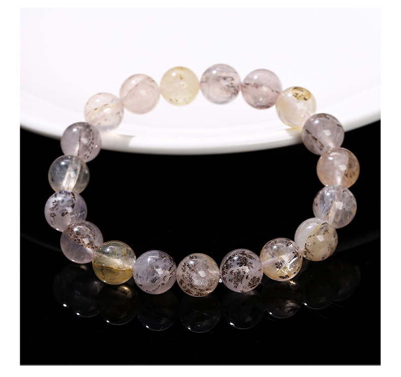 JD Jewelry Natural Gum Crystal Bracelet Fashion Unisex Beaded Round Single Circle Jewelry Geometric Pattern Simple Style