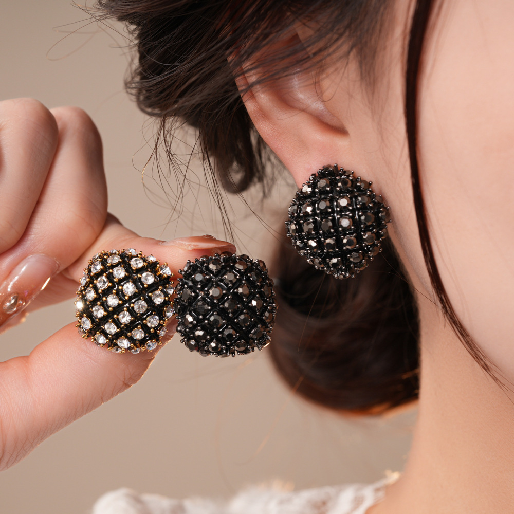 18K Gold Plated Vintage Zircon Square Earrings Retro Stud Earrings Women's Jewelry Accessories