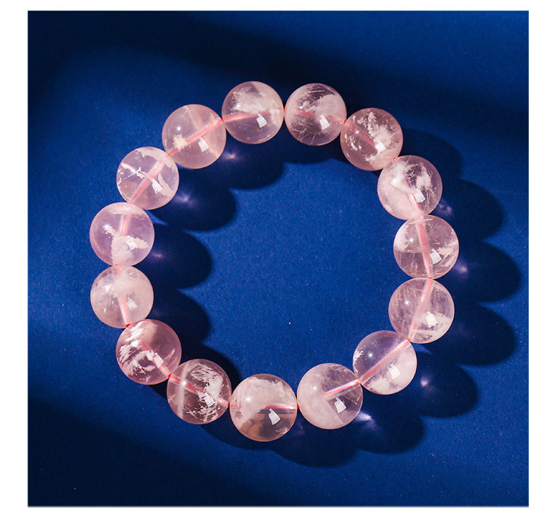 Natural Pink Crystal Ghost Bracelet Fashion Luxury Snowflake Design Geometric Pattern Crystal Sweet Bracelet Women's Gift