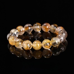 7A Natural Small Gum Flower Ink Painting Bracelet
