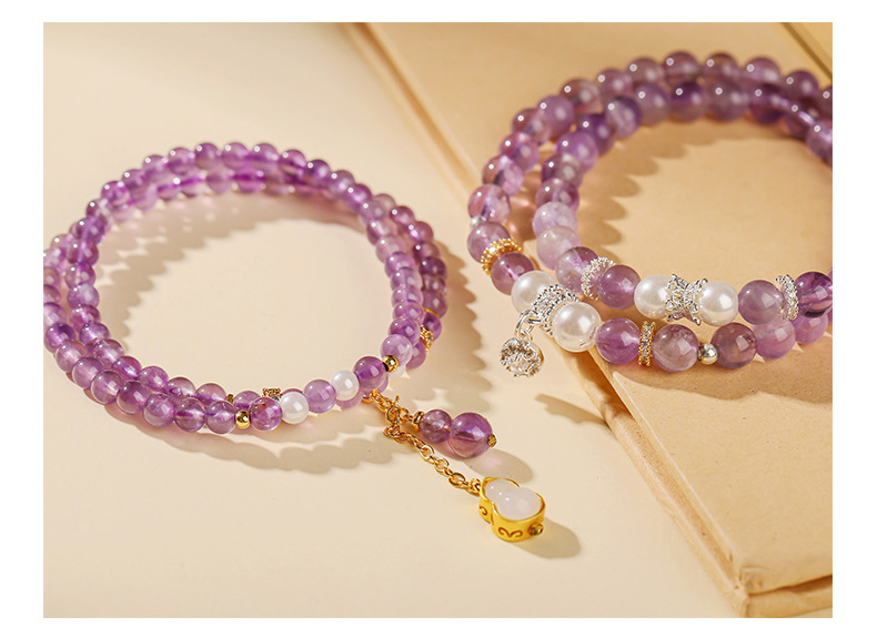 JD Jewelry Amethyst Beaded Bracelet For Women Fashionable High-end Jade Gourd Accessories Simple Style Classic Bracelet Jewelry