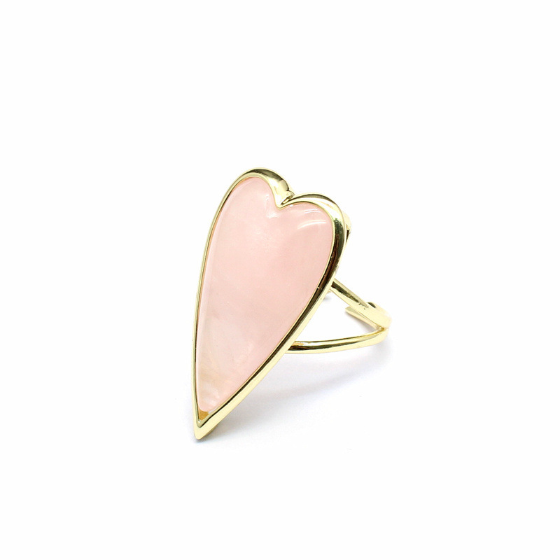 Retro Heart Shaped Purple Quartz Tiger Eye Stone Ring  Luxury Light Luxury DIY Accessories Sales Jewelry