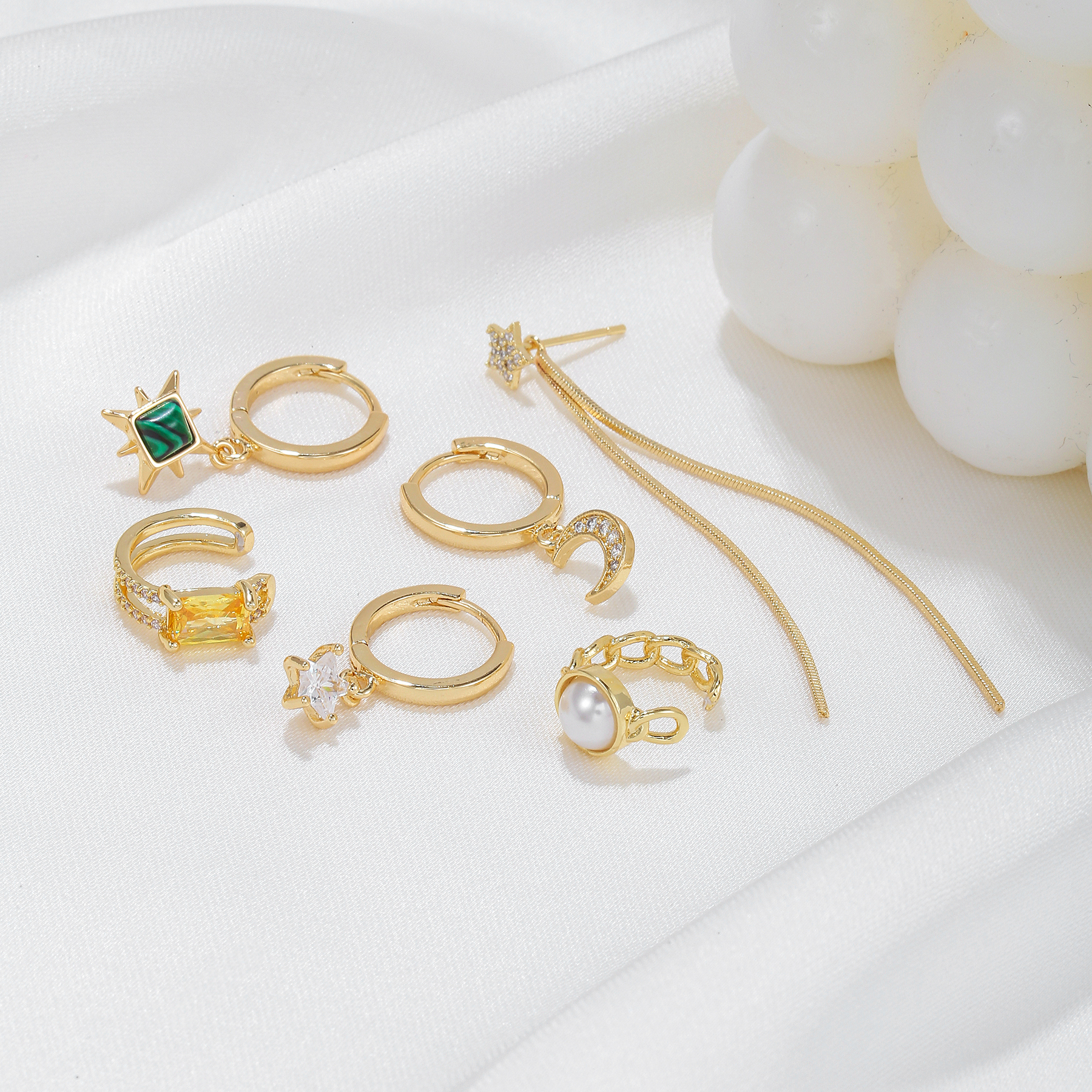 4 Pieces Sweet Simple Style Classic Style Heart Shape Plating Inlay Brass Zircon 18K Gold Plated Drop Earrings