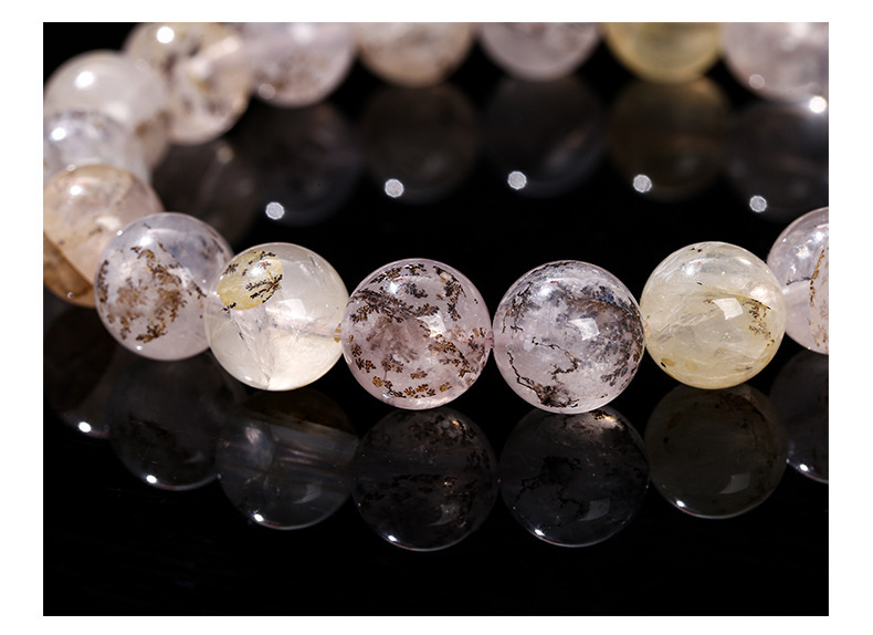 JD Jewelry Natural Gum Crystal Bracelet Fashion Unisex Beaded Round Single Circle Jewelry Geometric Pattern Simple Style