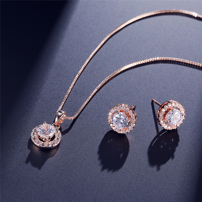 Geometric Copper Elegant Jewelry Set