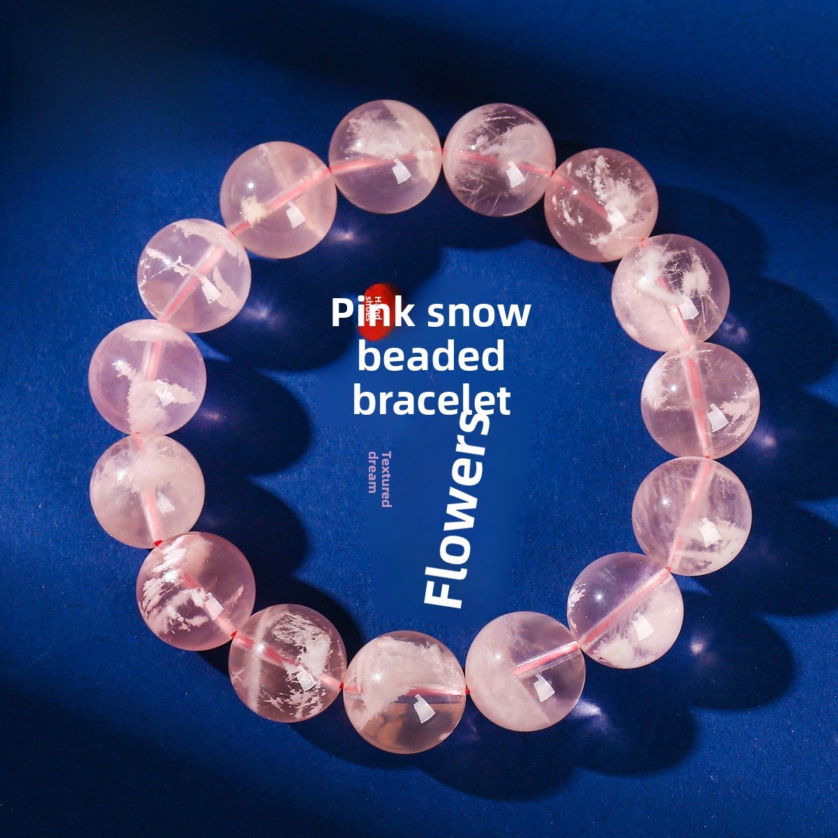 Natural Pink Crystal Ghost Bracelet Fashion Luxury Snowflake Design Geometric Pattern Crystal Sweet Bracelet Women's Gift
