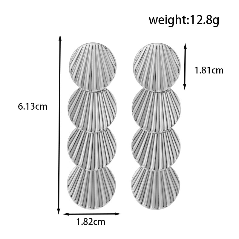Titanium Steel Geometric Flower Hammer Pattern Luxurious Versatile Earrings Fashion Retro French Style Women's Earrings
