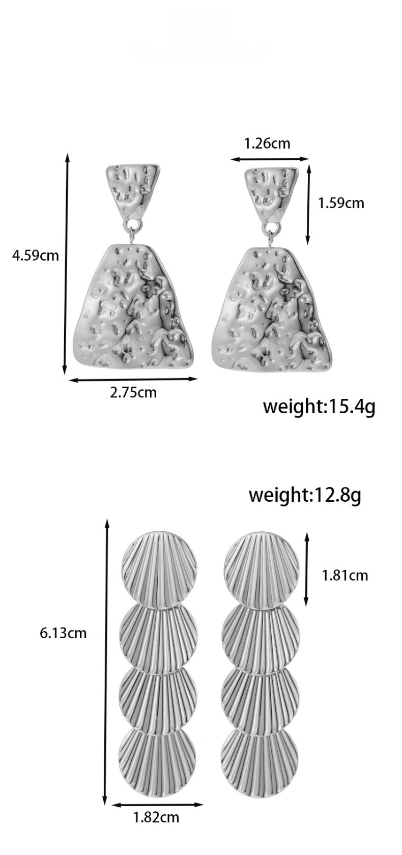 Titanium Steel Geometric Flower Hammer Pattern Luxurious Versatile Earrings Fashion Retro French Style Women's Earrings