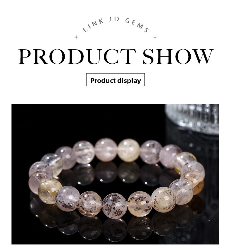 JD Jewelry Natural Gum Crystal Bracelet Fashion Unisex Beaded Round Single Circle Jewelry Geometric Pattern Simple Style