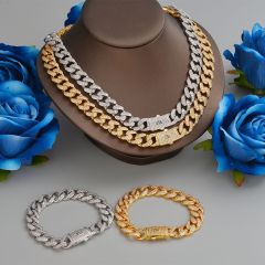 Gold Set (Necklace 20.5inch Bracelet 5inch )