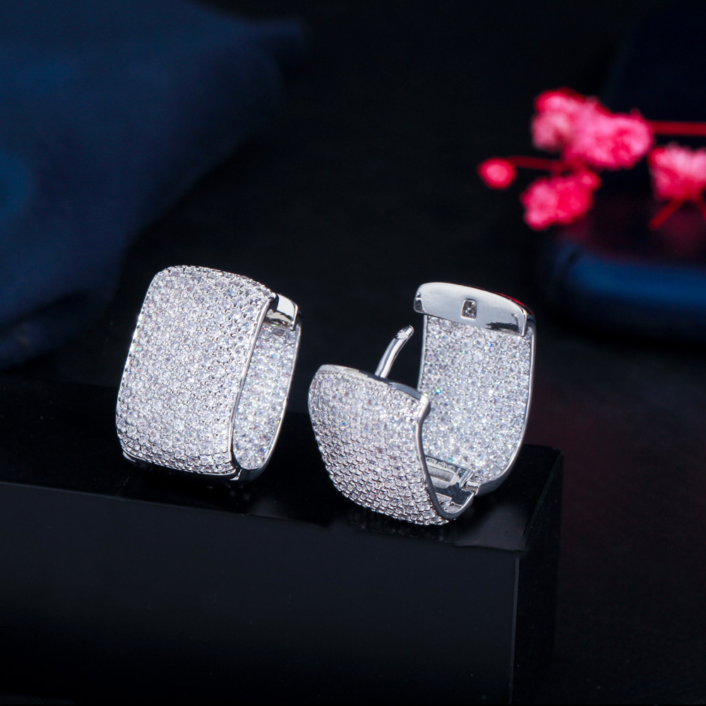 Copper Square Electroplating Artificial Gemstones Rose Golden Plated Platinum Plated Rhodium Plated Elegant Classic Style Plating Inlay Ear Studs