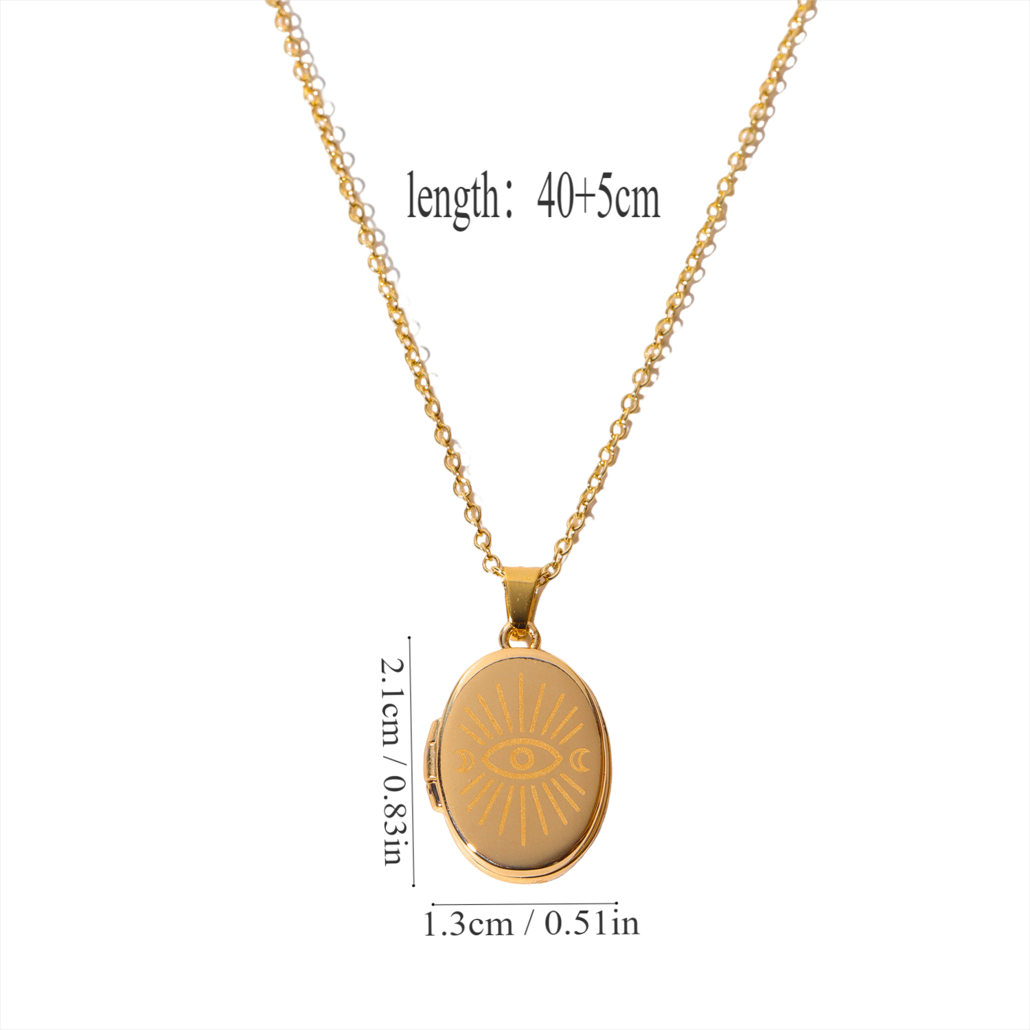 Copper Sun Devil's Eye Moon Vacuum Plating 14K Gold Plated Basic Modern Style Classic Style Plating Pendant Necklace