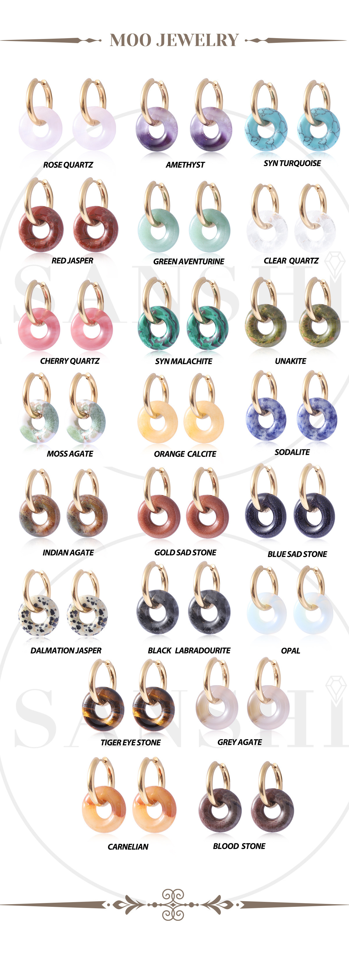 1 Pair Basic Classic Style Geometric Plating Artificial Crystal Natural Stone Drop Earrings