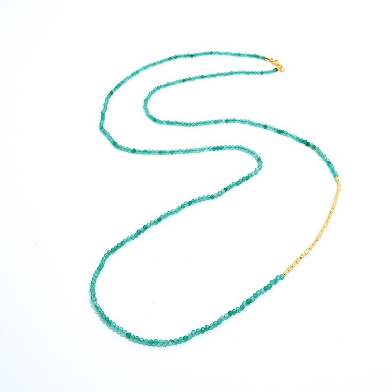 Casual Simple Style Geometric Natural Stone Agate Sterling Silver Gold Plated Sweater Chain In Bulk