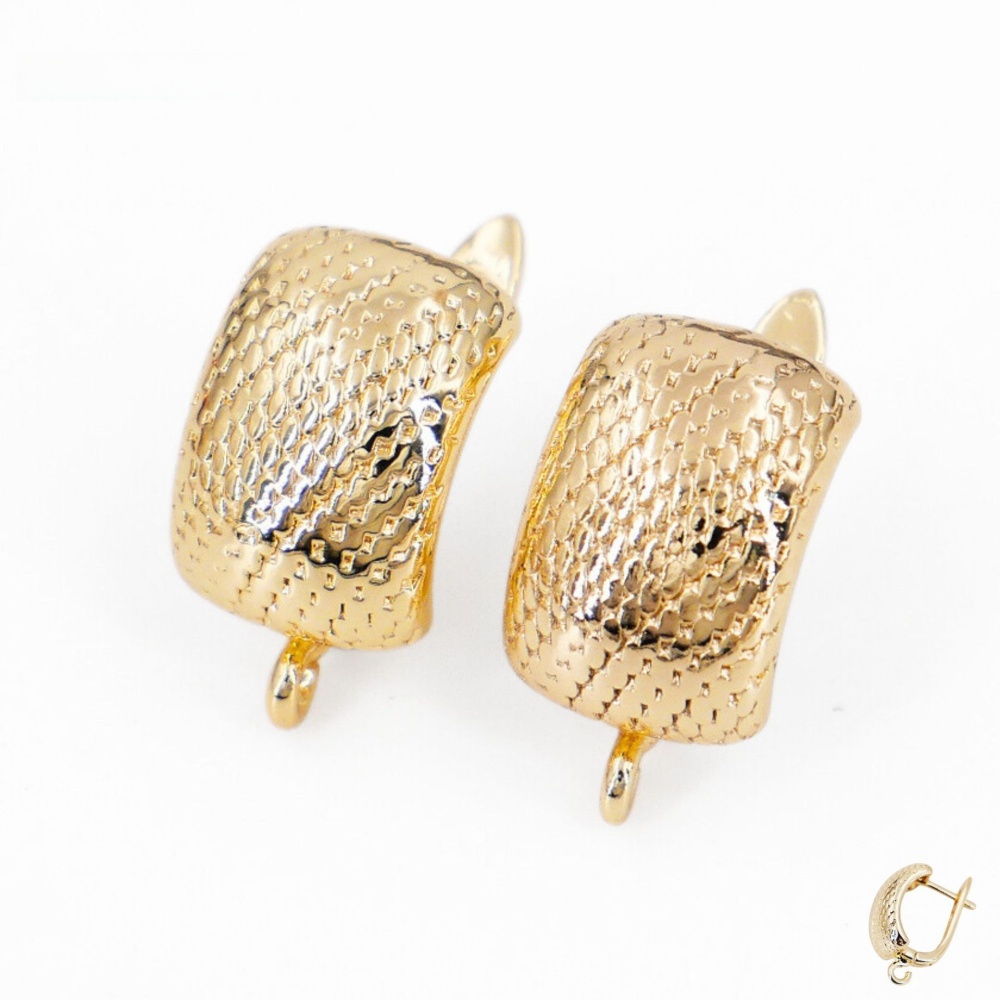 Color-Retaining Copper Plated 18K Gold Fish Scale Hoop Earrings With Pendant Round DIY Earrings Jewelry Accessories