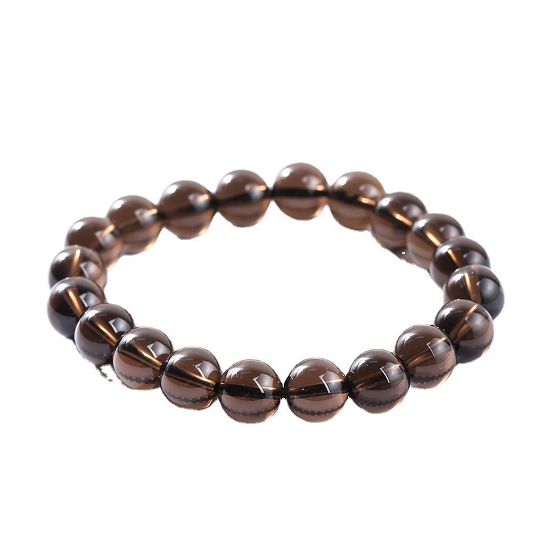 JD Jewelry 7A Tea Crystal Bracelet Ice Transparent Full Body Simple Unisex Couple Style Single Circle Round Bead Bracelet Classic Style