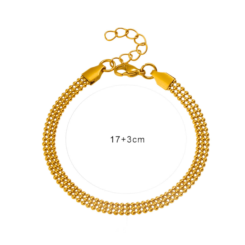 Simple Titanium Steel Gold-Plated Bracelet For Women, Multifunctional Geometric Adjustable Clasp With Inlaid Diamonds For Birthday Party