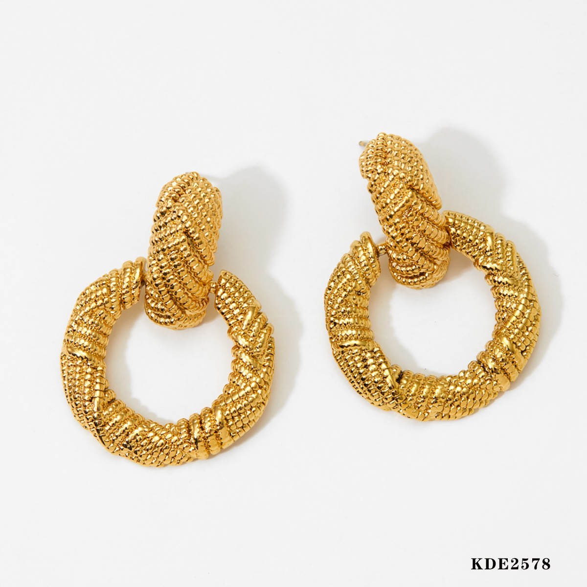 Ion Plating (IP) Real Gold Plated 18K Gold Platinum Round 304 Stainless Steel Simple Style Classic Style Waterproof Non Tarnish Drop Earrings