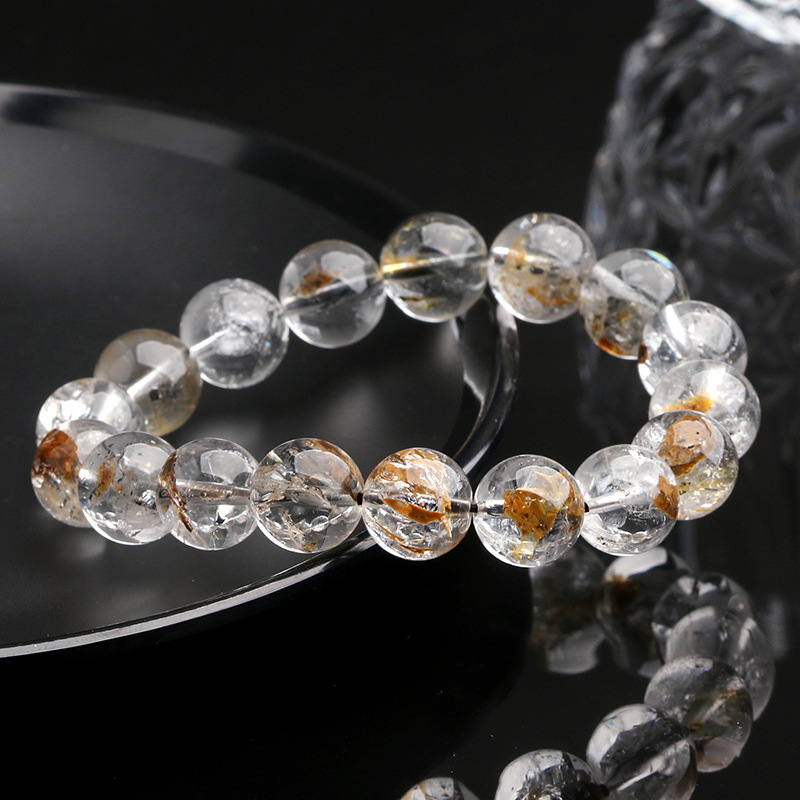 Natural Crystal Flashing Diamond Bracelet Black Yellow Crystal Lucky Oil Dare Circle Donghai Tokyang Crystal Geometric Pattern