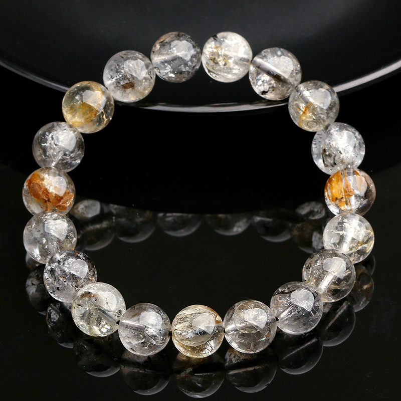 Natural Crystal Flashing Diamond Bracelet Black Yellow Crystal Lucky Oil Dare Circle Donghai Tokyang Crystal Geometric Pattern