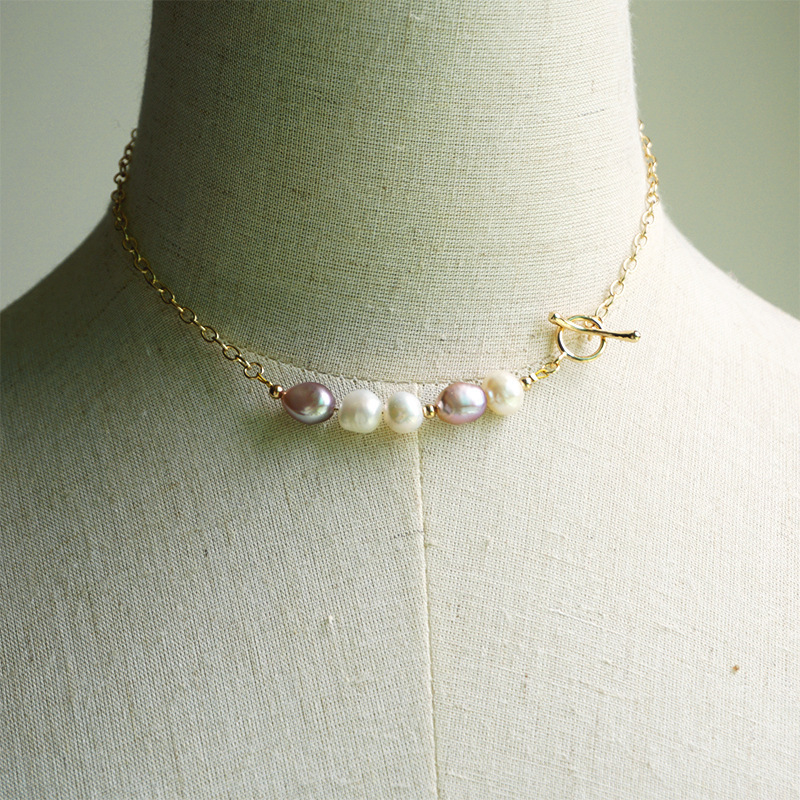 Baroque Vintage Handmade Freshwater Pearl Collarbone Necklace For Women Small Pearl Choker Women Jewelry Accessories