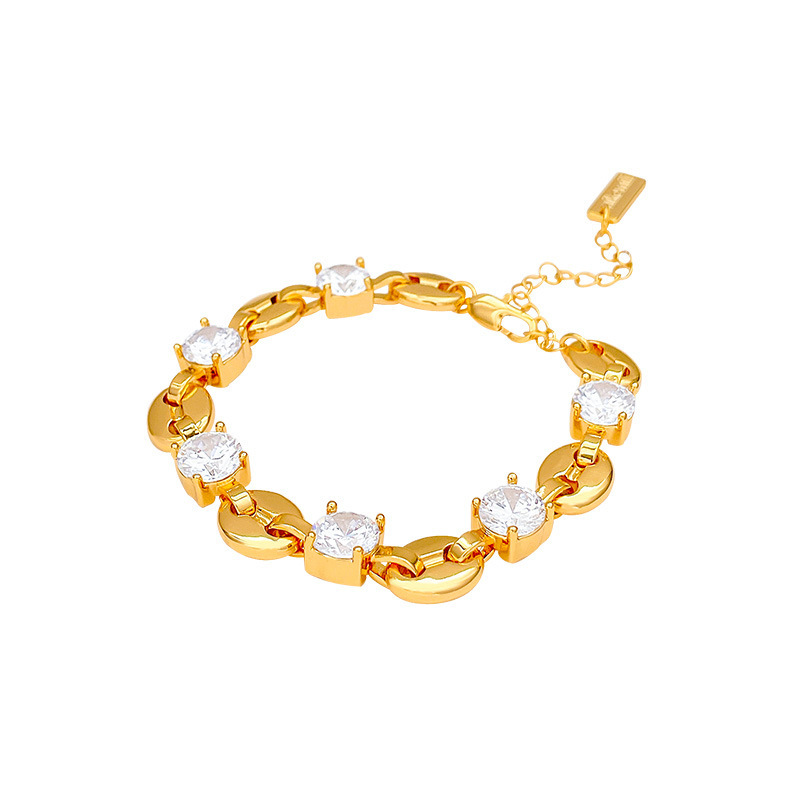 Summer Luxury  Zircon Pig Nose Bracelet Women's Elegant Geometric Pattern High-grade Fashion Jewelry