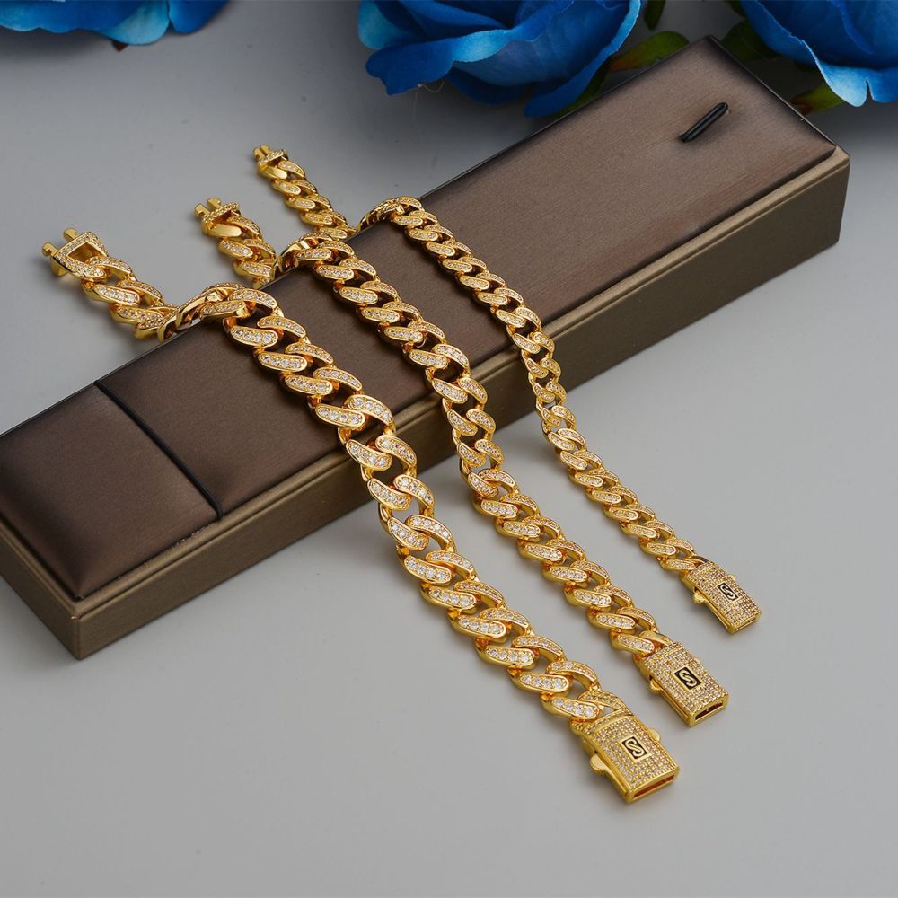 Cuba Titanium Steel Necklace For Men And Women Simple Fashion Couple Lockbone Chain Personality Hip Hop Bracelet Accessories